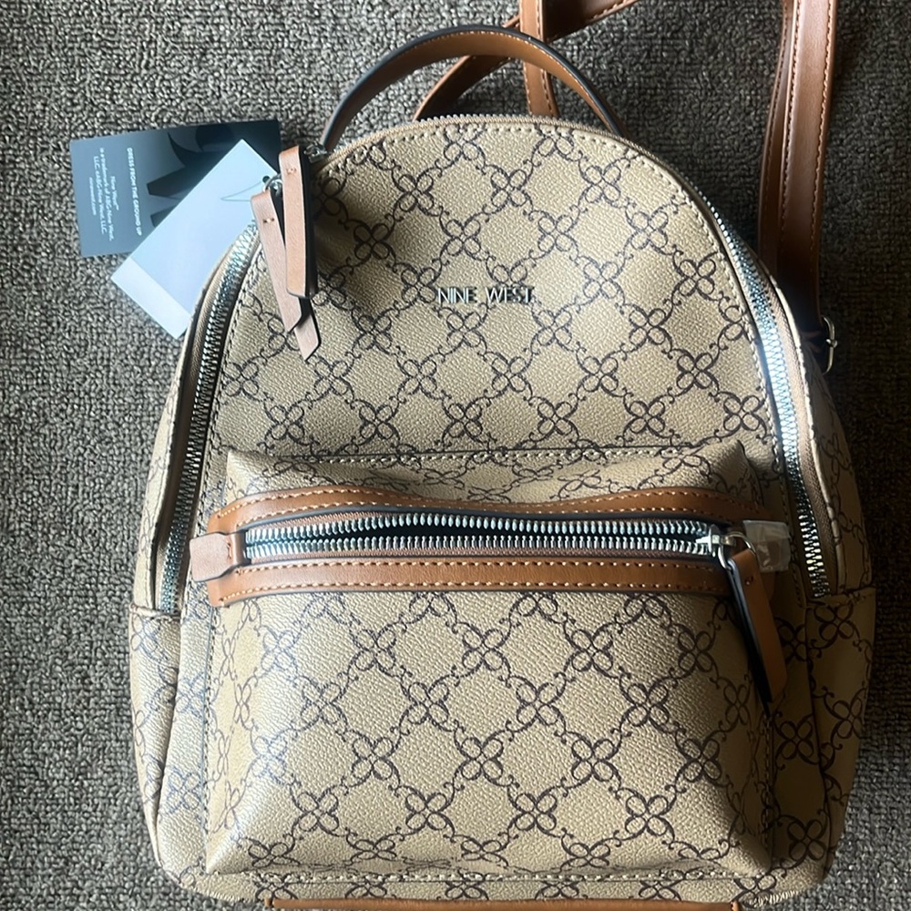 Nine West brown signature backpack